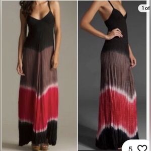 Free People Black and Red Ombre Maxi Dress